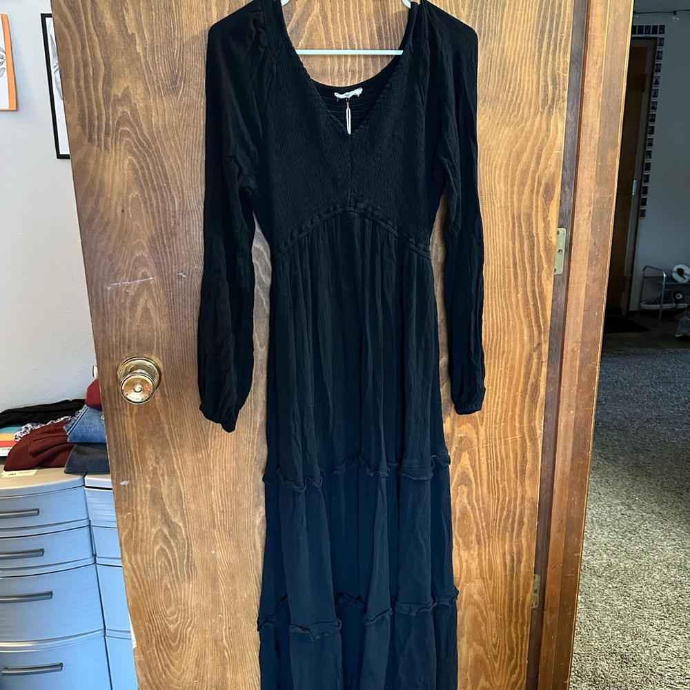 Black Long Sleeve Maxi Dress